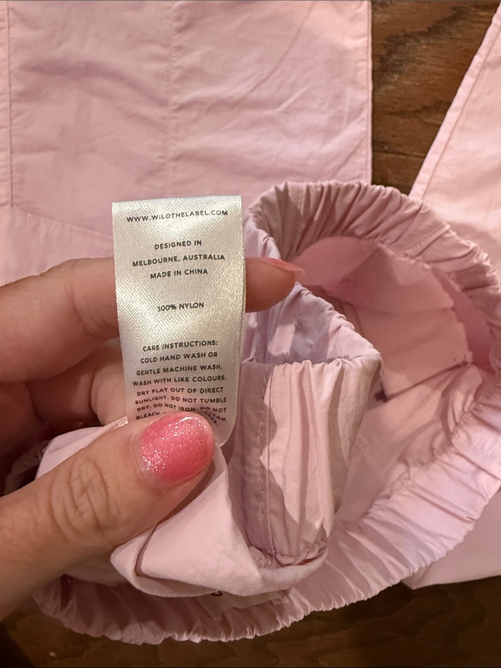 Wilo The Label light pink parachute cargo pants, medium - Picture 7 of 8